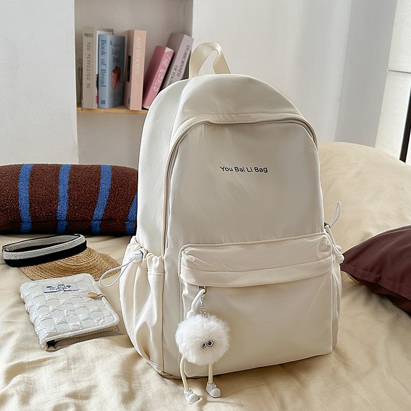 School bag, female college student girl, simple large-capacity backpack, junior high school student, high school student travel backpack