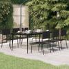 VidaXL Garden Dining Table Black 200x100x74 Cm Steel and Glass