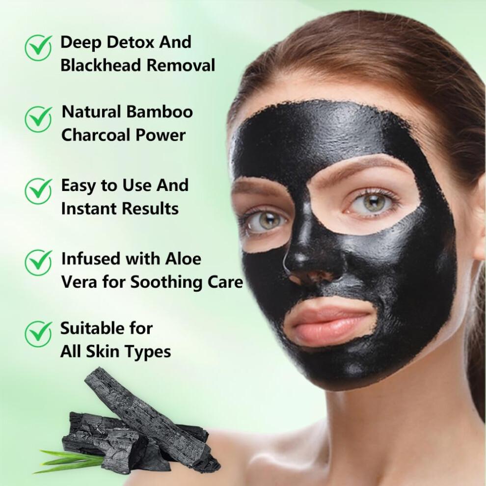 Aktivkohle-Peel-Off-Gesichtsmaske mit Aloe Vera zur Mitesserentfernung und Tiefenreinigung der Poren 100g
