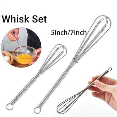 5/7 Inches Stainless Steel Balloon Wire Whisk Manual Egg Beater Mixer Kitchen Baking Utensil Milk Cream Butter Whisk Mixer