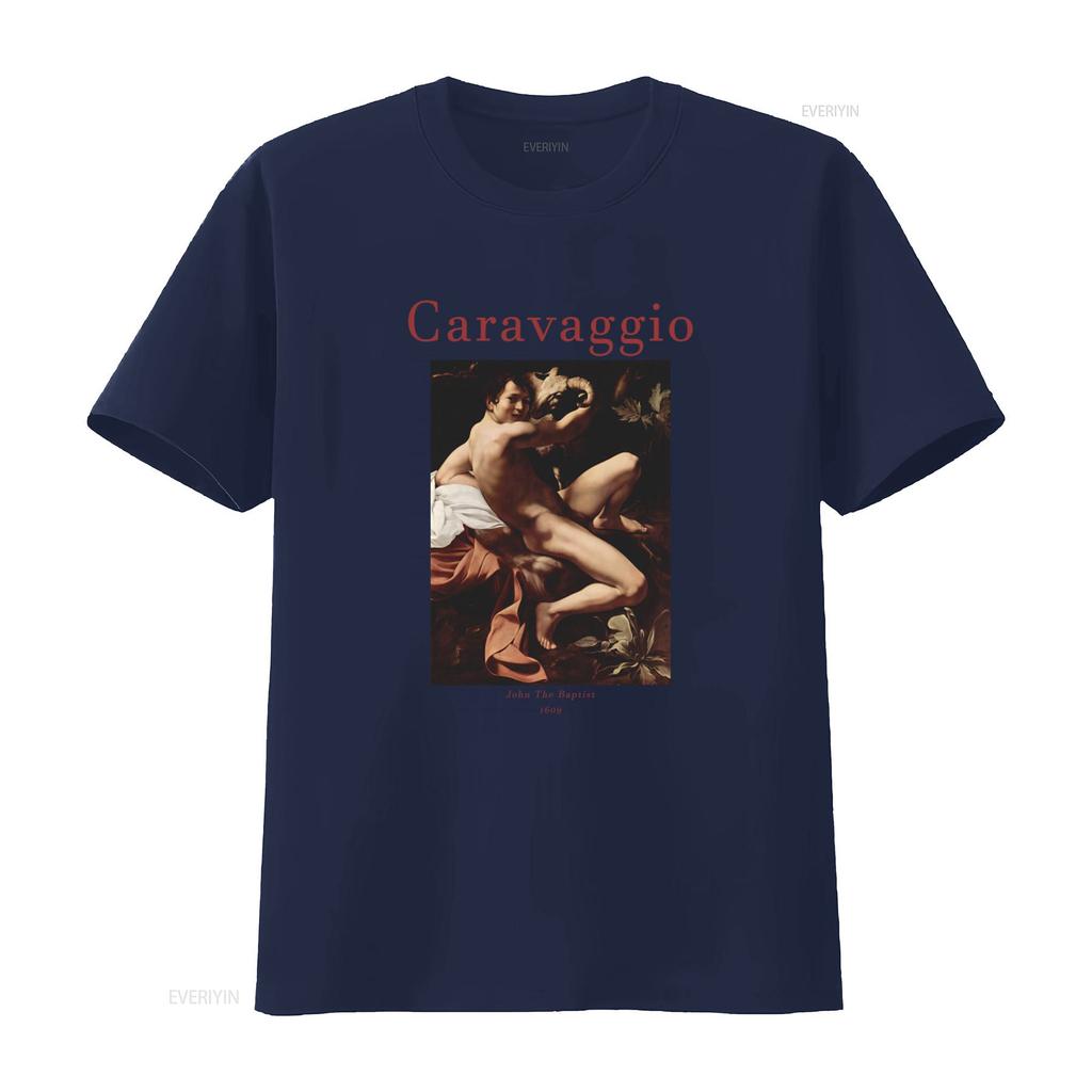 John The Baptist Caravaggio T Shirt Premium Quality Baroque Art Print Vintage Washed Versatile Comfortable Unisex