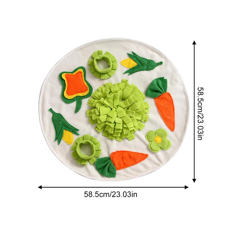 Pet Sniffing Pad Mat Round Carrot Flower Snuffle Mats Little Puzzle Treat Dispenser Bunny Rabbit Chinchillas Guinea Pig Foraging