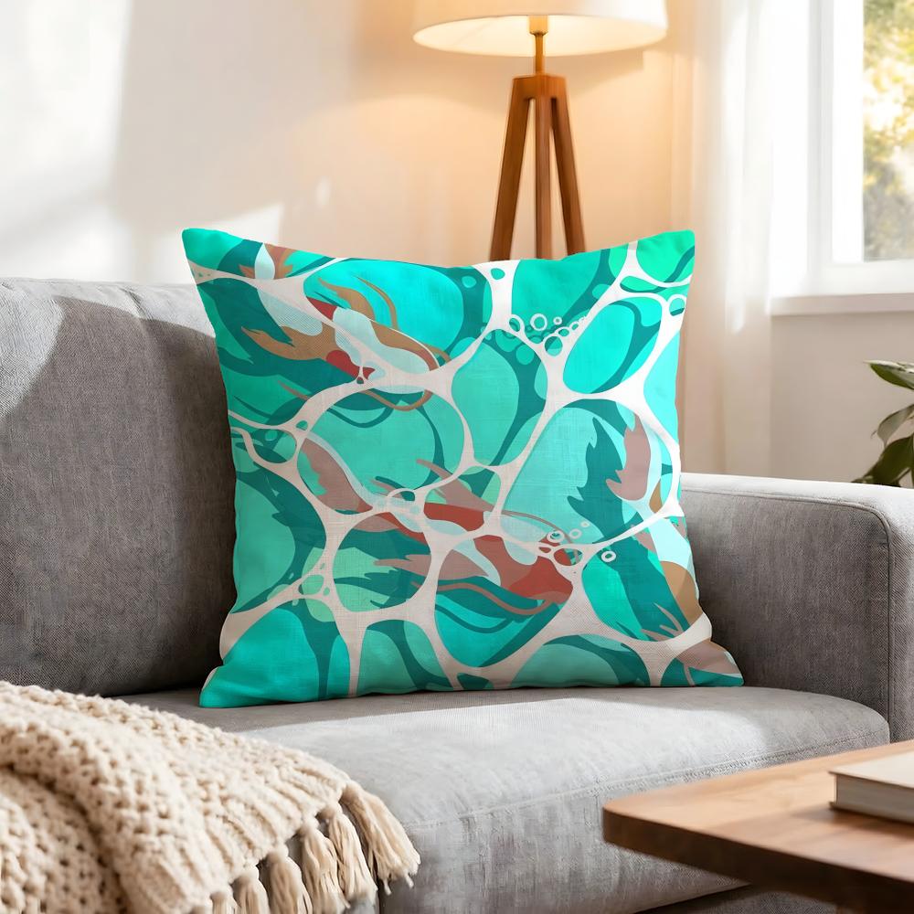 Light Blue Ocean Ripple Cushion Cover 1Pcs Decorative Covers Soft Cushion Case For Sofa Couch Decor 40X40 45X45 Pillowcases