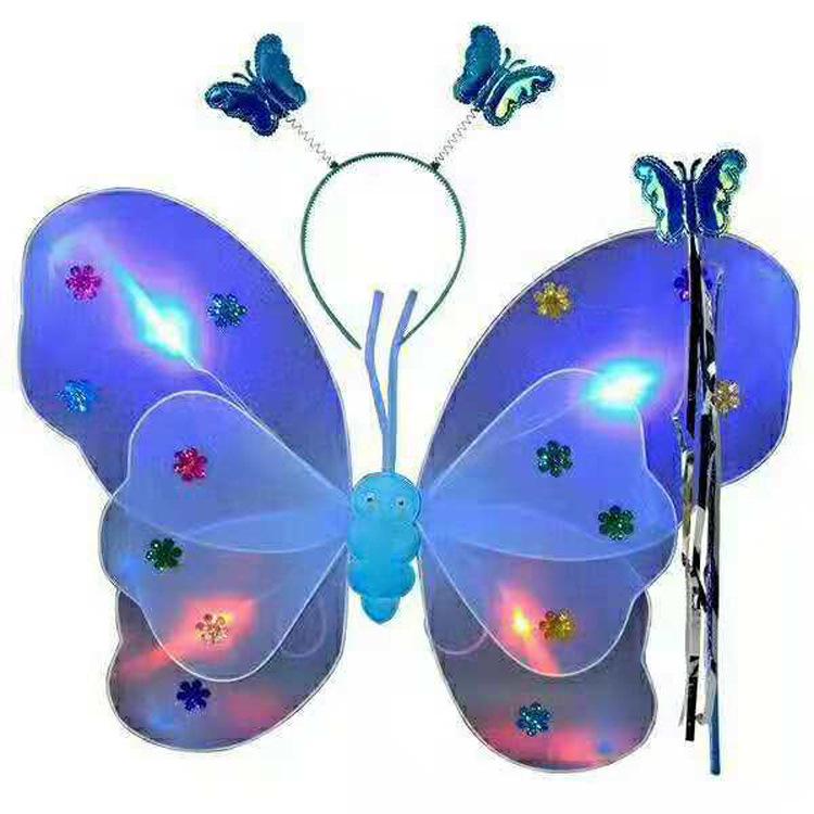 Double-layer Luminescent Butterfly Wing String Lights (3-piece) – Perfect for Children's Day Events
