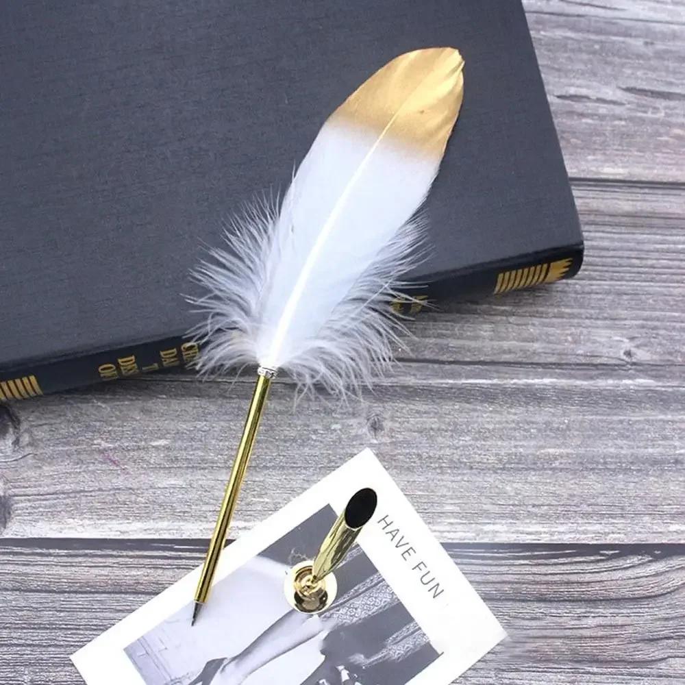 1 Set Multicolor Retro Quill Dip Pen Turkey Feather Pen Quill Oblique + 5 Nibs+ Pen Set Gift Writing Tools Office School Supply
