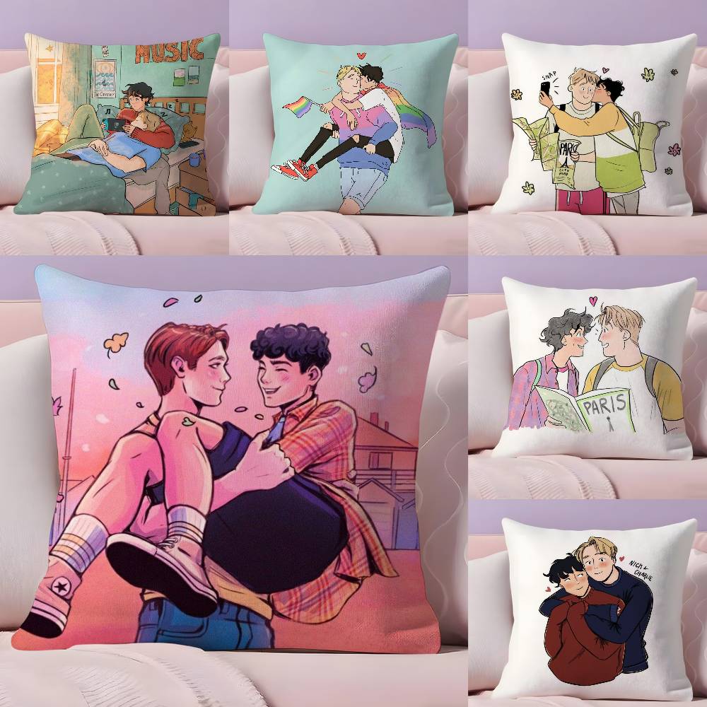 Anime Heartstopper Kissenbezug Ultraweiches Hautfreundliches Gewebe Wolkenähnlicher Komfort & Verdeckter Reißverschluss
