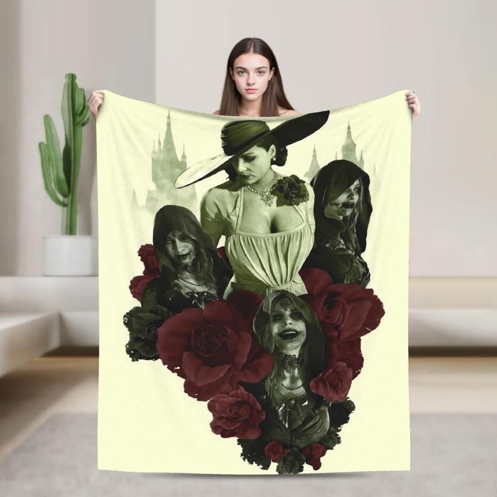 Resident Evils Village Warm Soft Blankets Girls Boys Plush Throw Blanket Comfortable Home Decor Flannel Bedspread Sofa Bed Cover