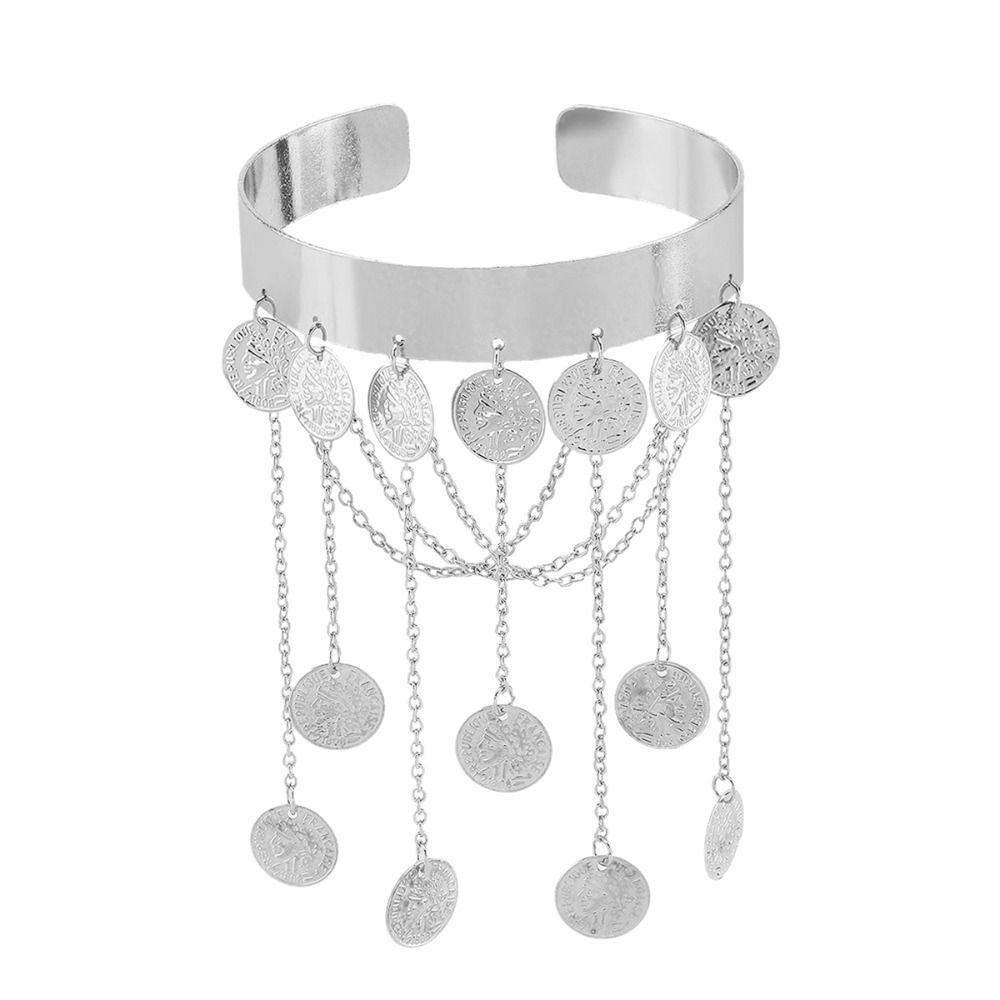 Pearl Tassel Arm Chain Adjustable Open Cuff Bracelet Fashion Upper Arm Bangles  Girls