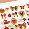 2pcs Stainless Steel Cartoon Enamel Bowknot Red Black High Heel Bone Pendant Necklace Earring Heart Charms Craft Jewelry Making