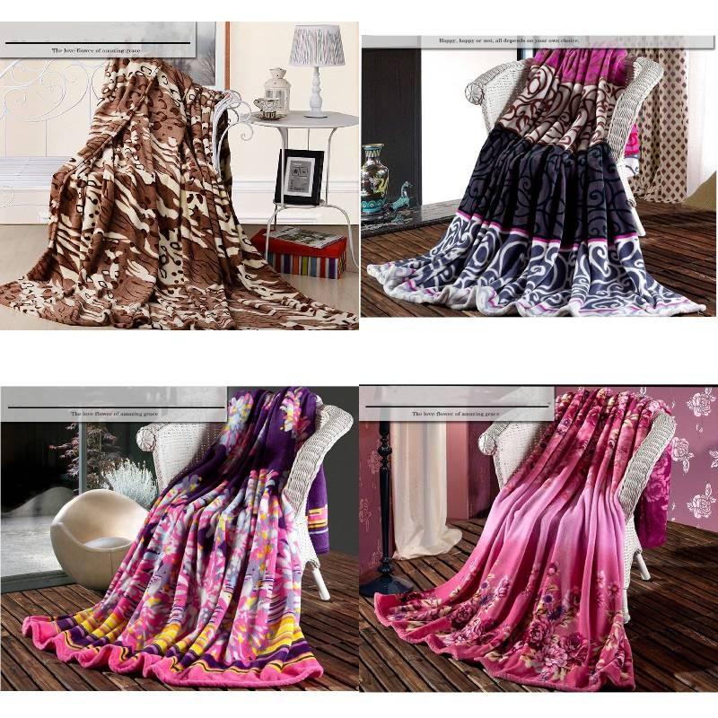 Coral Fleece Lightweight Blanket Durable Fabric Modern Style Bed Couch Supplies