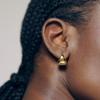 Retro Premium Metal Copper Plated 18K Real Gold Tapered Shape Ear Buckle Fashionable Simple Light Luxury Niche Earrings