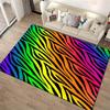 Rainbow Zebra Striped Pattern Area Rug for Living Room Decor Suitable for use as an anti-slip for living room bedroom sofas