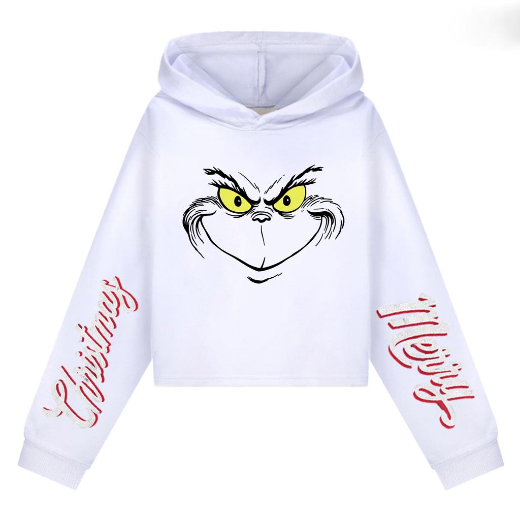 Kids' Casual Fashion Christmas Printed Long Sleeve Hooded Sweatshirt (No Drawstring)