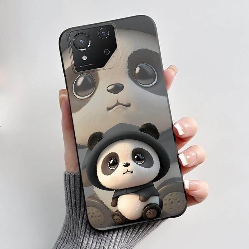 Custodia per Asus ROG Phone 8 Custodia per Telefono ROG 8 Pro Lusso Carino Coniglio Amore Divertente Nero Morbido TPU Silicone Cover Posteriore Protettiva