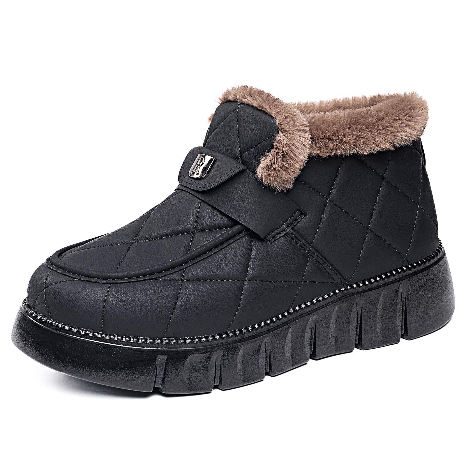 

Women s shoes winter snow boots velvet thickened locking warm cotton shoes fashion versatile casual cotton boots short boots 36