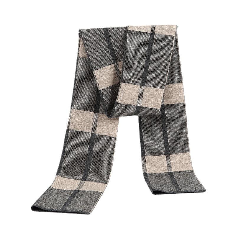 Full Wool Men's Scarf Casual Business Fashion Simple Warm Travel Autumn and Winter Middle-aged 2025