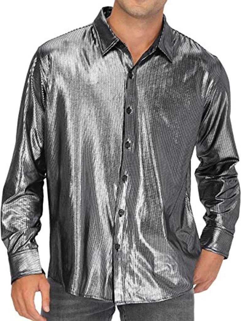 Fantasy Theme Shirt With Sequin Fabric For Cosplay And Casual Wear