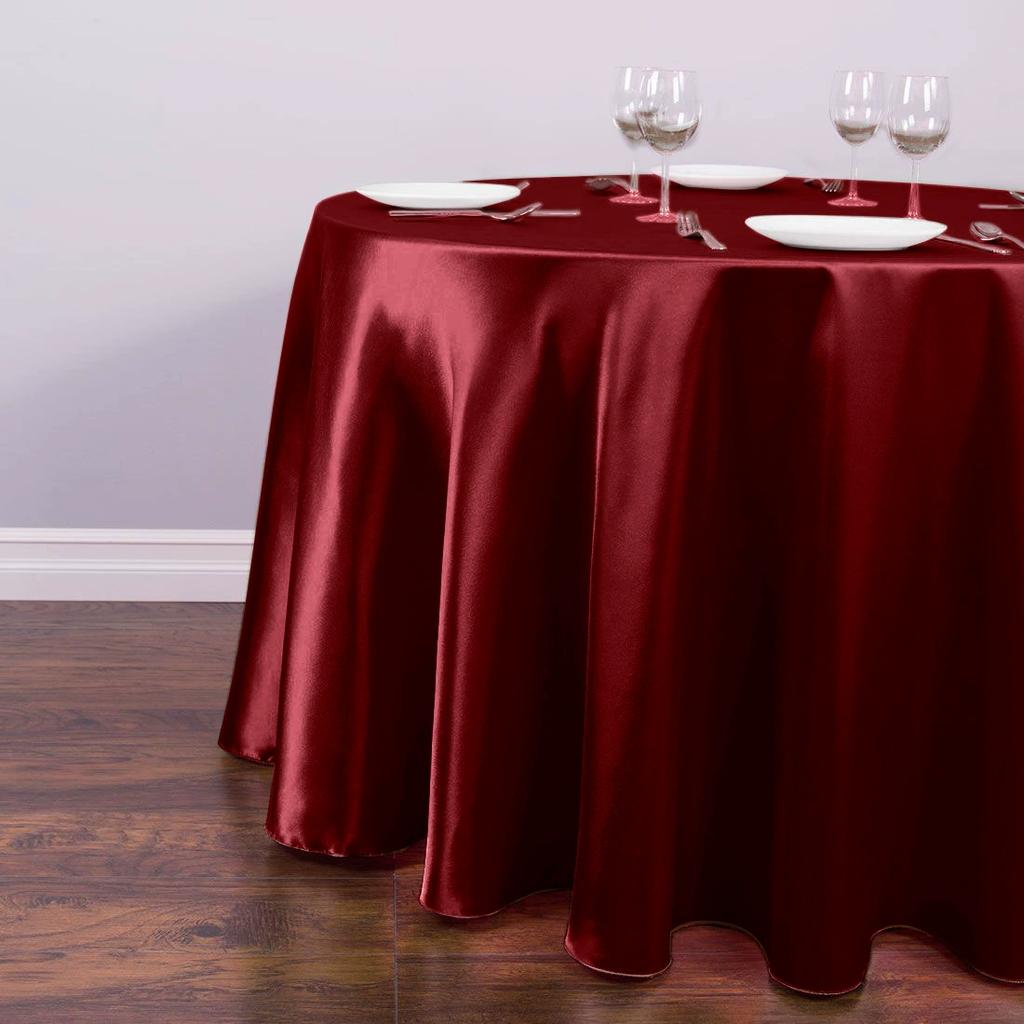 Round Table Cloth Satin Table Cover Gold Polyester for Wedding/Banquet/Restaurant -Silky Satin Dining Soft Table Decorations