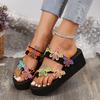 Fashion 2024Summer Women Rhinestone Butterfly Flip Flops Female Slippers Wedges Platform Slippers Non Slip Shoes Sandals Shoes for Women