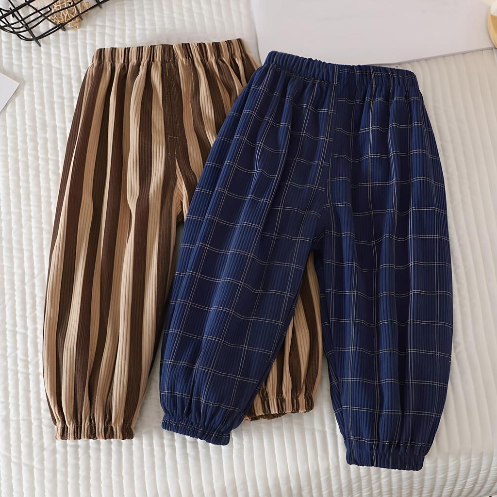 Children's Casual Pants Sweatpants Stripe Plaid Printed Boys Pants Girls Pants