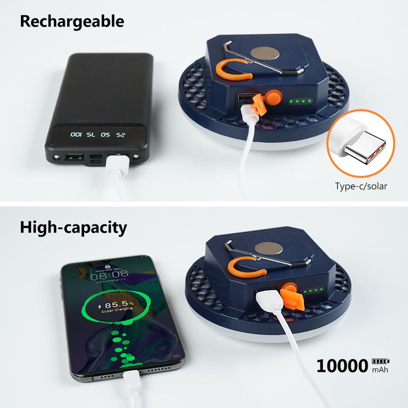 7000/10000mAh LED Tent Light Rechargeable Lantern Portable Emergency Night Market Light Outdoor Camping Bulb Lamp Flashlight Hom