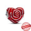 Beautiful 925 Sterling Silver Red Valentine's Day Infinity Love Rose Pendant Fit DIY Bracelet Necklace Date Accessories Gifts