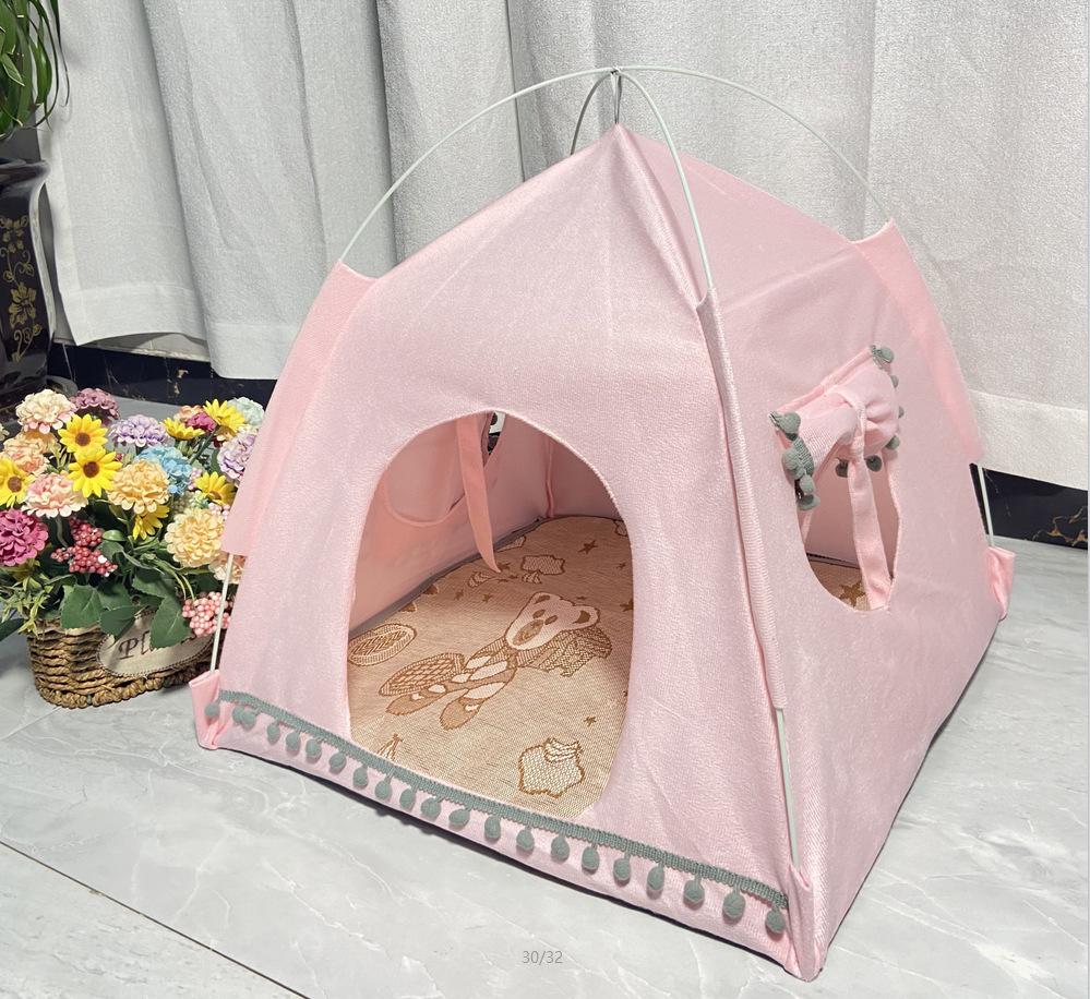 Four Seasons Tent Small Fresh Pet Nest Cabin Tent A Variety of Colors Are Available Dog Cat Beds Pet Products