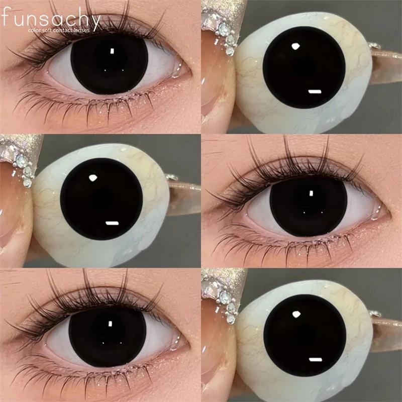 FUNSACHY 1 Pair Fashion Colored Contact Lenses for Cosplay Green Pink Anime Cosplay Lens Beauty Halloween Makeup Eye Soft Lens