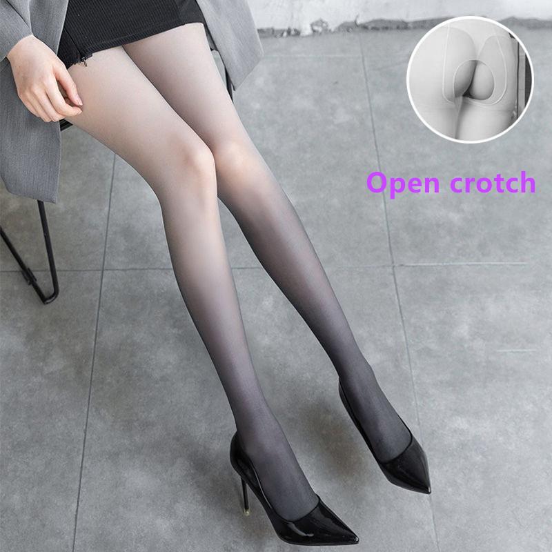 high-quality Cut Freely Summer Nylon Tights Sexy Gradient Women Color Patchwork Elastic Stockings Anti-Friction Long Pantyhose