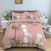 Cartoon Animal Rabbit Duvet Cover Bedding Set Printed Quilt Cover Bedroom King Queen Full Polyester Bedclothes Home Decor Size