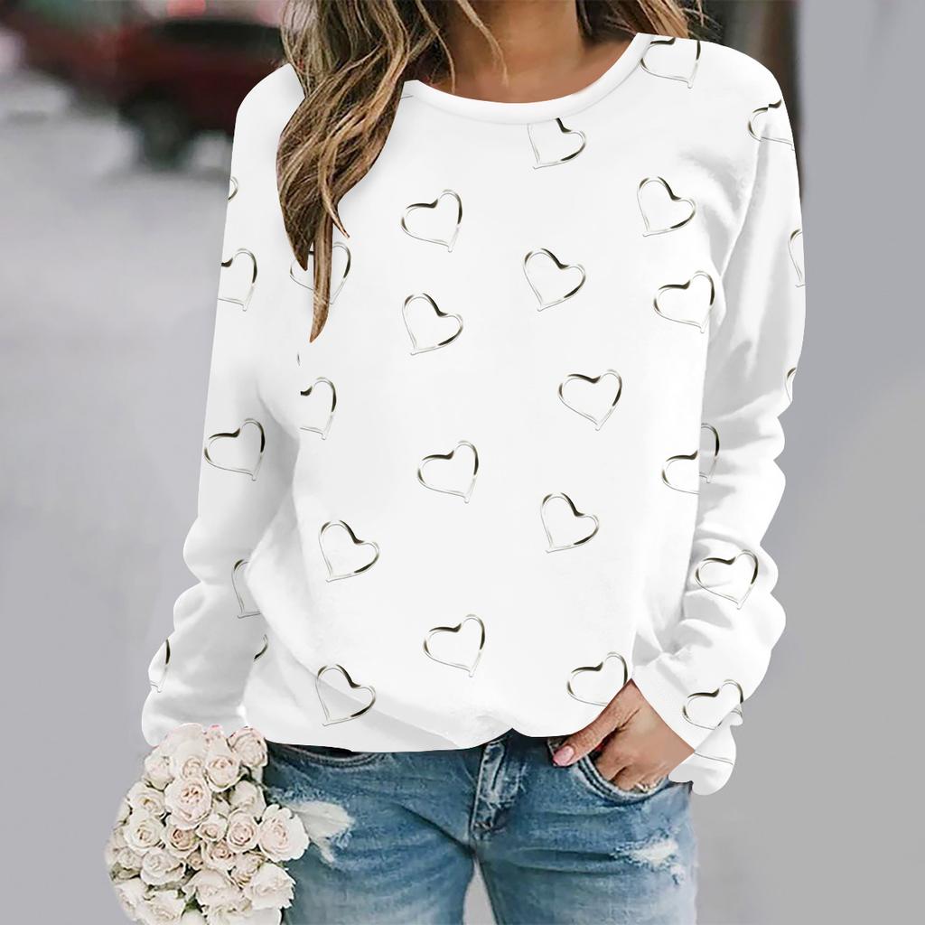 Herbst und Winter neue Mode Rundhals Langarm bedruckt elegant lässig locker Hoodie