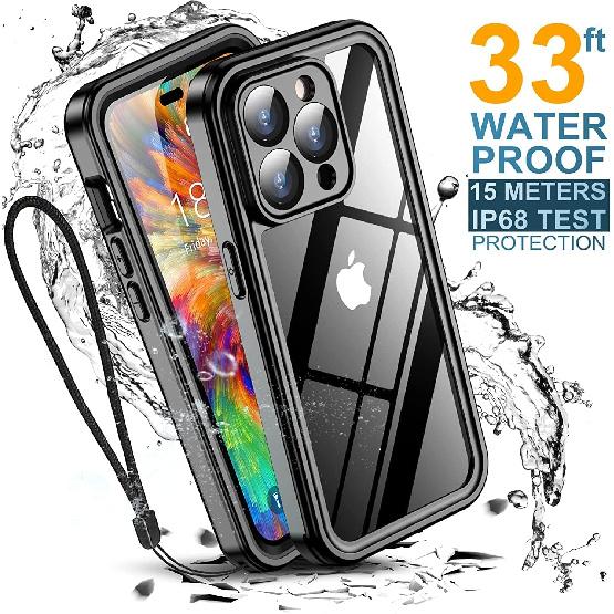 Temdan for iPhone 14 Pro Max Case Waterproof, [Built-in Screen Protector][IP68 Underwater][14FT Military Dropproof][Dustproof][Real 360] Full Body