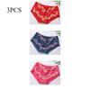 3pcs 4pcs/set Sexy Hollow Lingerie Lace Patchwork Knickers Soft Mid Waist Women's Underwear for Girls Panties