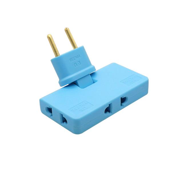 180 Degree Rotating EU Plug Converter with Three Extension Plugs, Mini Slim Wireless Outlet Adapter with Light for Convenience