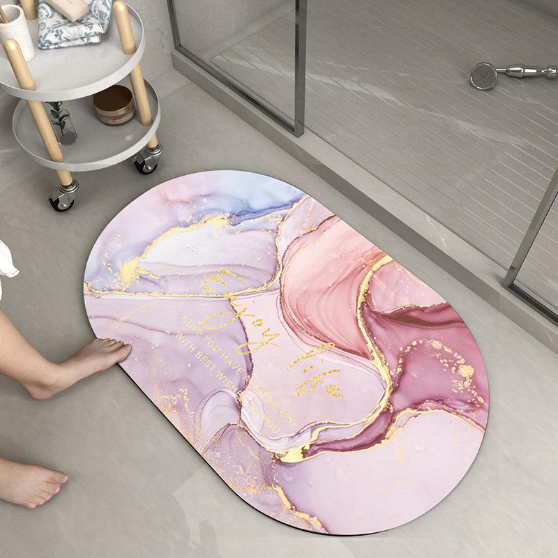 Absorpční rohožka z křemeliny Rohožka ke dveřím toalety Diatomitová měkká rohožka Protiskluzová koupelnová rohožka Koupelnový toaletní koberec