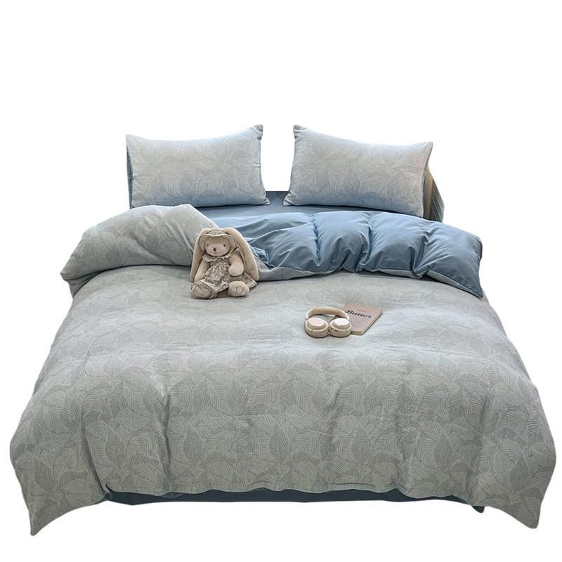 Luxury Style Cotton Flannel Duvet Cover 150x200cm Single All-season Thickened Jacquard Bedding