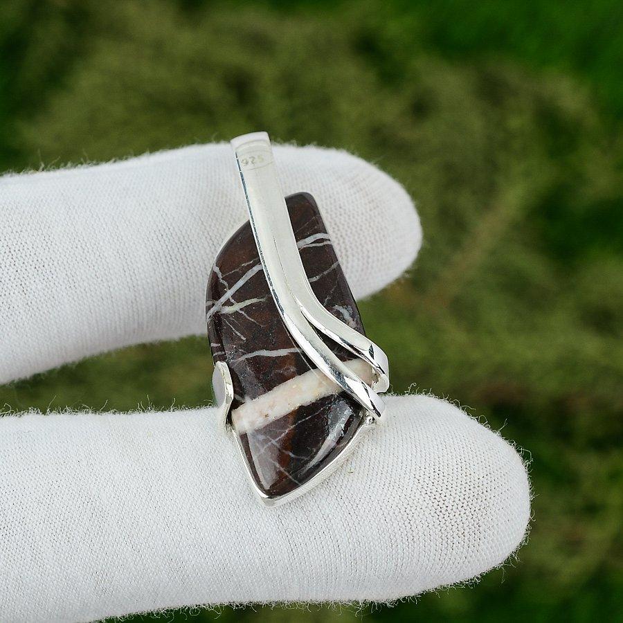 

Sisters Day Sale 925 Silver Coconut Jasper Stone Bezel Wedding Daughter Pendant