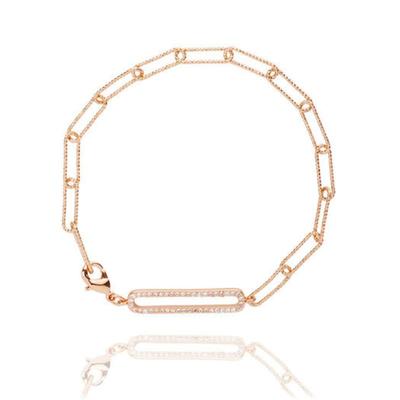 AUGUST ALICE Kubische Lochung Ovales Kettengliedarmband _ Champagnergold