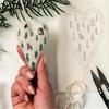 8Pcs DIY Heart Embroidery Christmas Cross Stitch Kit Embroidery Christmas Ornament Kits with Needle and Thread (Material Pack)