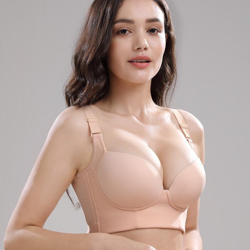 Large Size Bra for Women Slim Beautiful Back Plus Size No Steel Ring Bra Breathable Bra