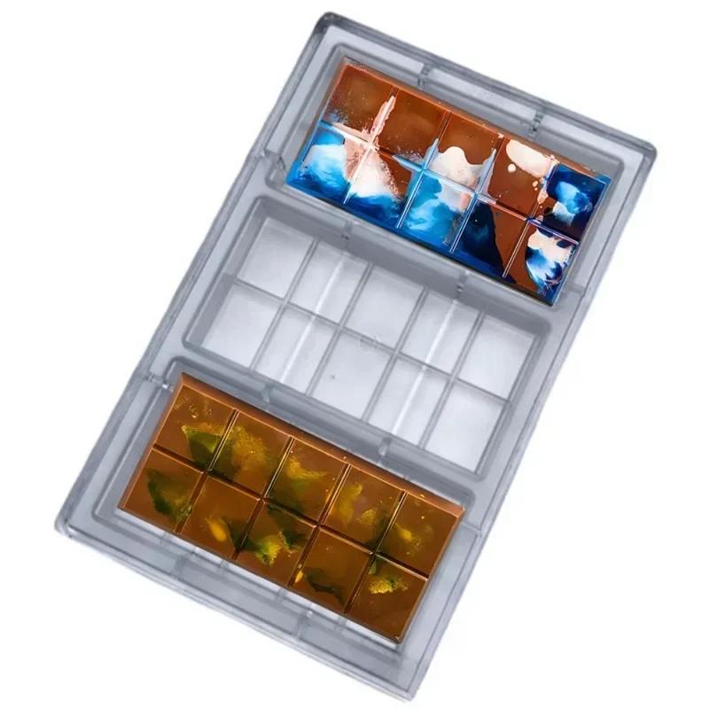 Dubai Chocolate Bar Mold Polycarbonate For Professional Candy Bakery Baking Kitchen Pastry Bakery Confectionery Utensil Tools