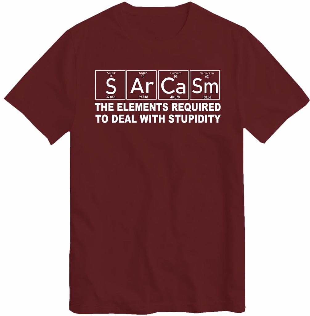 Womens Unisex Sarcasm EleUnisexts Stupidity TShirt Primary EleUnisexts of Humor Science S Ar Ca Sm Funny Chemistry Gift Tee Top Summer