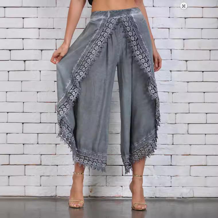 2024 Women's Hot-Selling Lace Trim Harem Pants