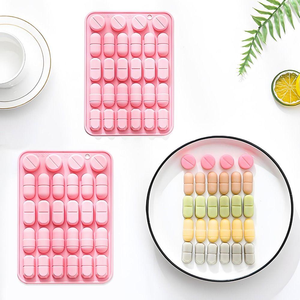 28 Cavity Design Capsule Shaped Mold Reusable Pill Mold Tray  for Candy Making Chocolate Crafting