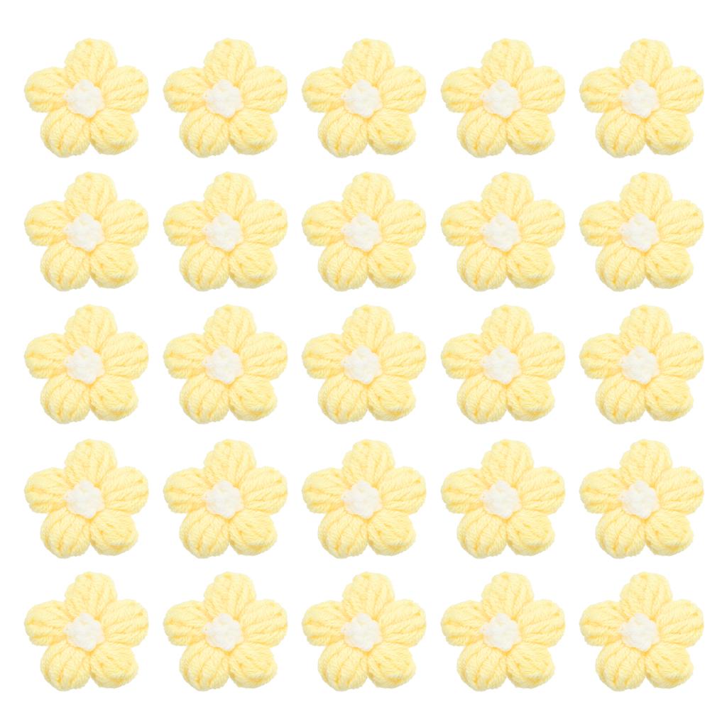 36pcs Crochet Flowers Applique Flowers for Craft Sewing Crochet Flowers Bouquet  DIY Hair Clothes Party Craft Christmas Decor
