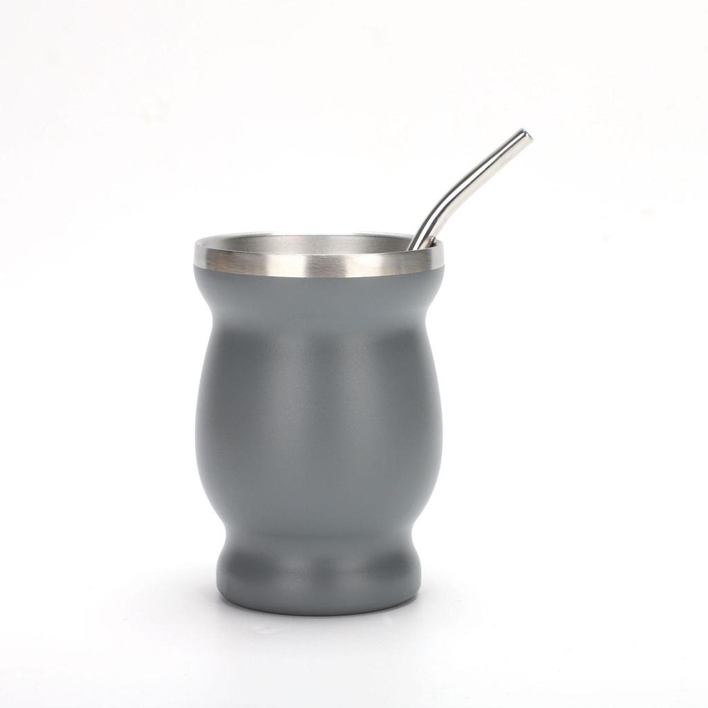 Tazza per Mate Argentina in Acciaio Inossidabile 304 da 8 oz con Cannuccia Cucchiaio