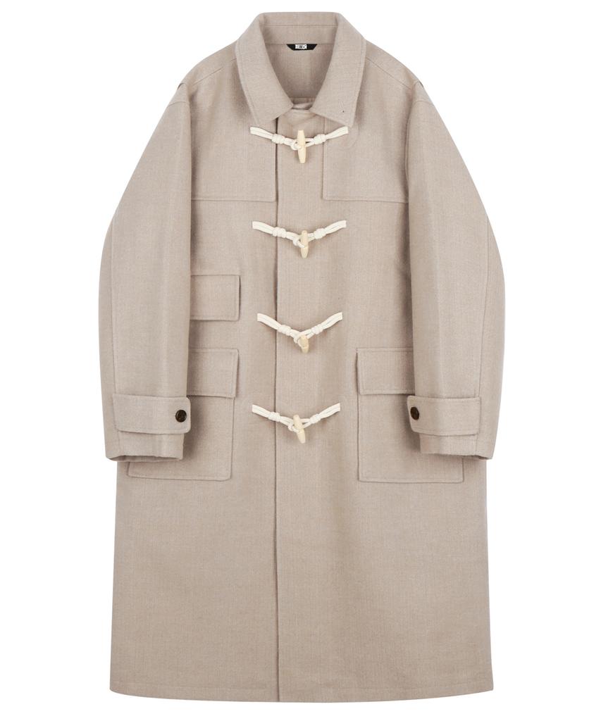 Trillion Unisex Balmacaan Duffle Long Coat (Beige)