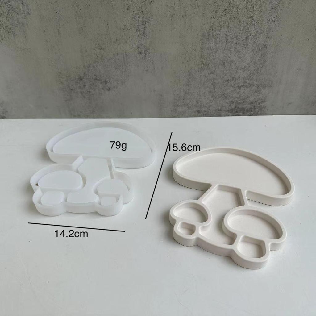 Large and Small Mushroom Tray Silicone Mold DIY Handmade Irregular Mushroom Shape Jewelry Storage Tray Ashtray Mold Crafts Home Decor