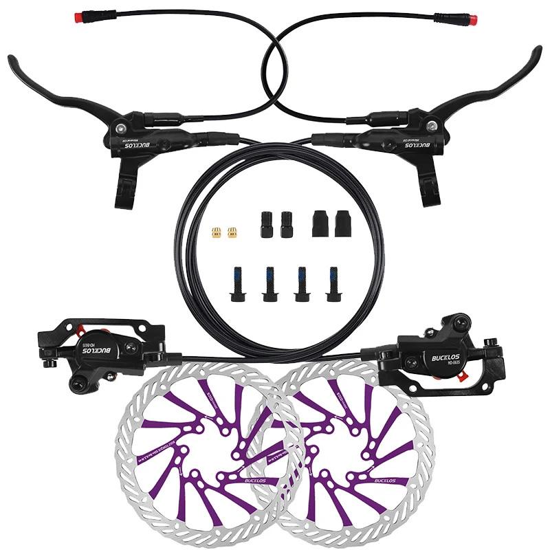 2 Piston E-Bike Disc Brake Set Power Off Bicycle Hydraulic Disc Brake E Scooter Power Control Shifter Bicycle Brakes 160 rotors