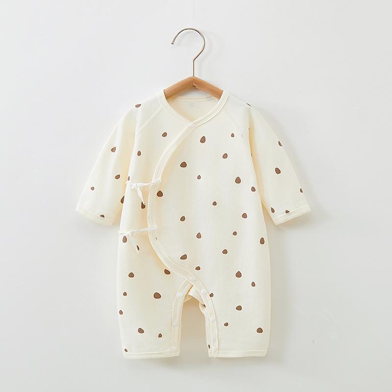 Pure Cotton Long Sleeve Baby Romper with Double Layer Belly Protection - Spring/Autumn Butterfly Harem Suit for Newborns